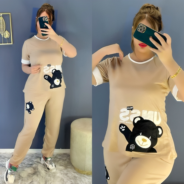 BLACK BEAR PRINTED PJ SET