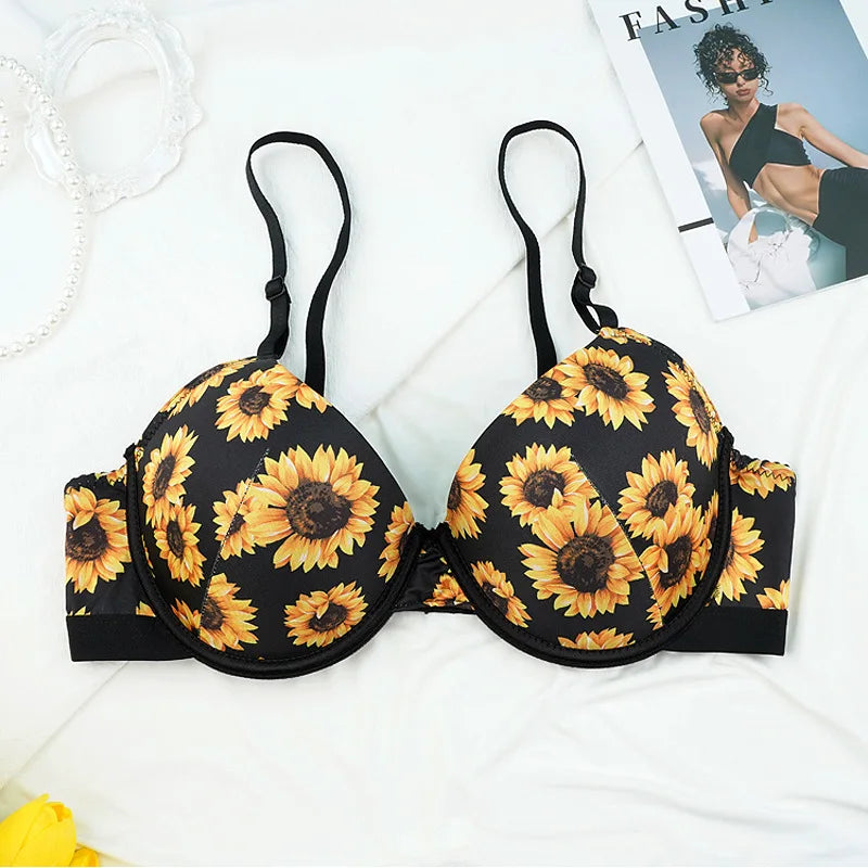 Bex Printed Padded Bra and Panty Set